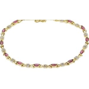 10k Yellow Gold Ruby and Diamond Tennis Bracelet